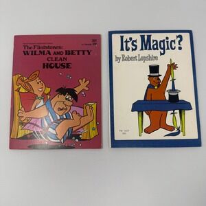 Vintage Childrens Book‎ Lot of 2 The Flinstones and It's Magic? Paperback GREAT